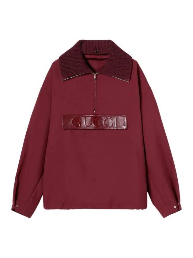 구찌 SS25 EMBOSSED GABARDINE BOMBER 816904Z8BYB 6014DARKREDANCORA