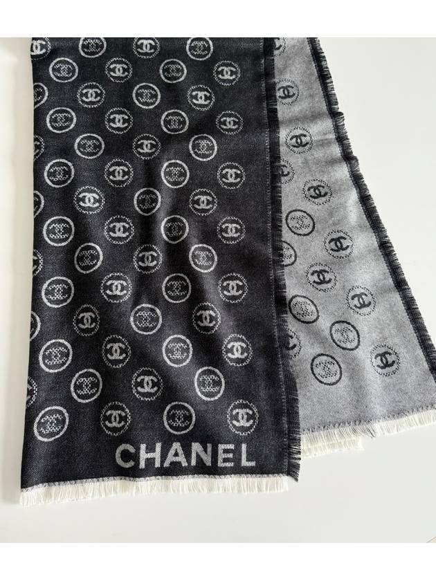 샤넬 25SS CC로고 스톨 프린지숄 양면 스카프 캐시미어 블랙 AAA992