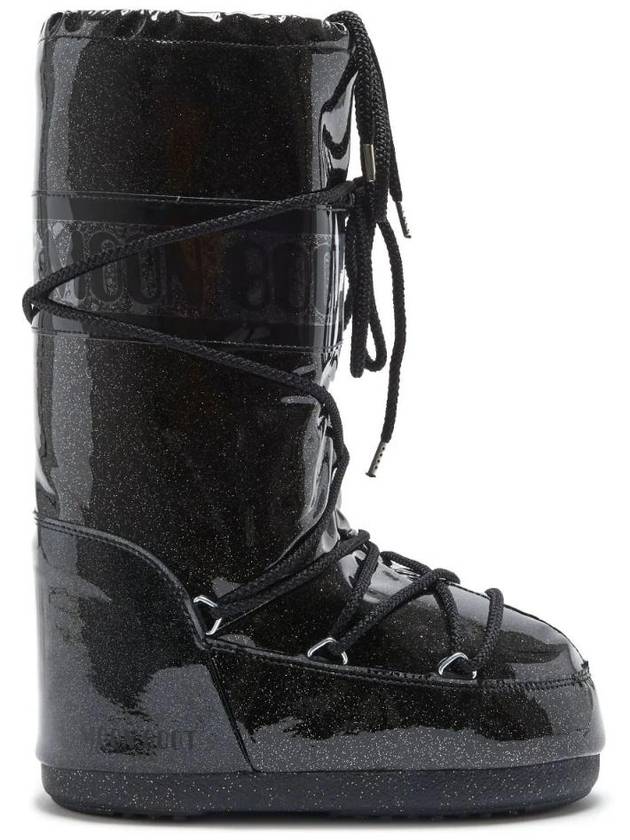 문부츠 아이콘 글리터 스노우 롱부츠 블랙