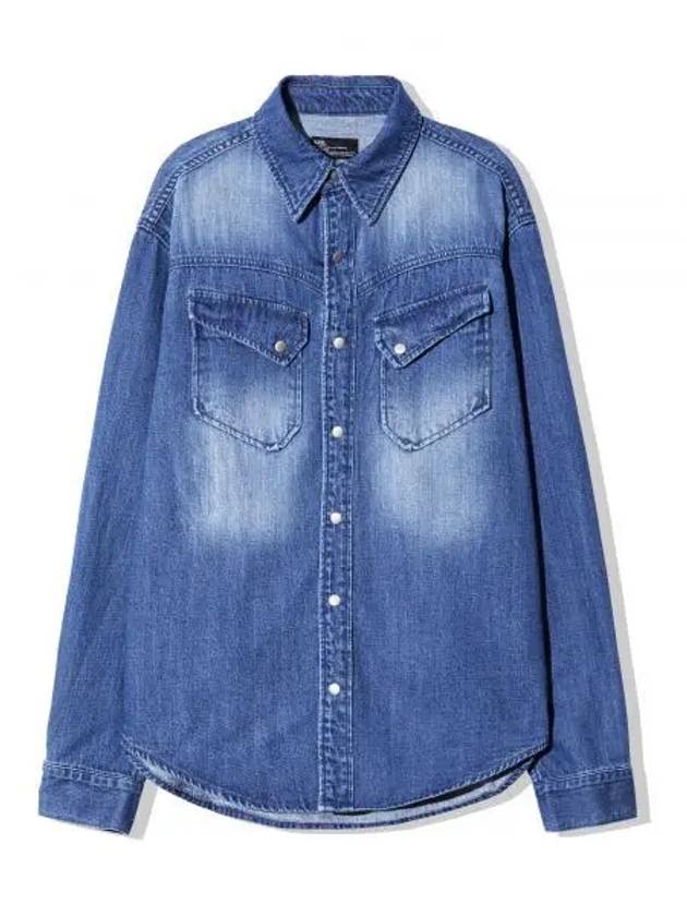 KND WESTERN WASHED DENIM SHIRTS BLUE