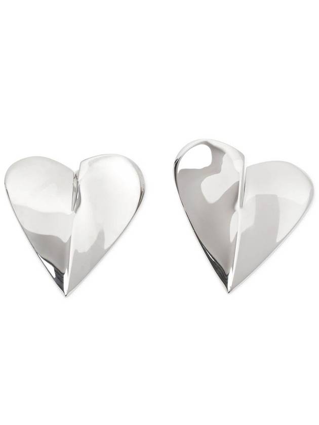 Torn heart silver earrings
