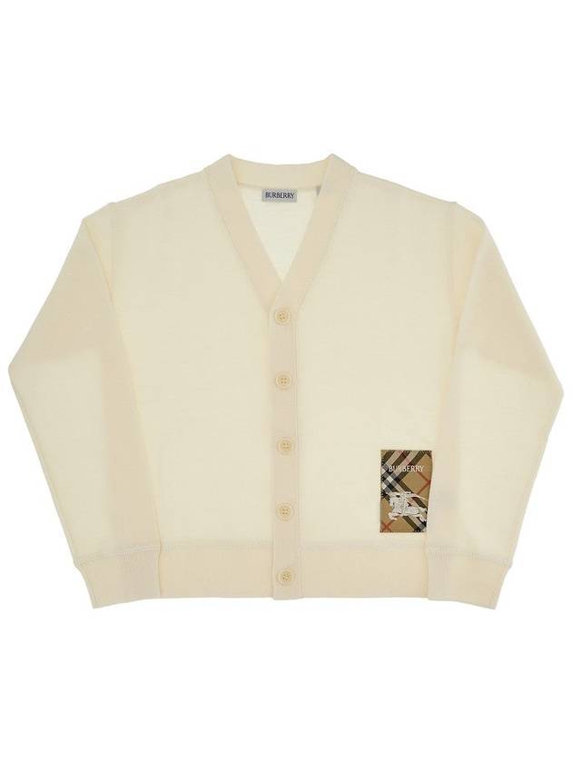 BURBERRY Wool cardigan with Check patch