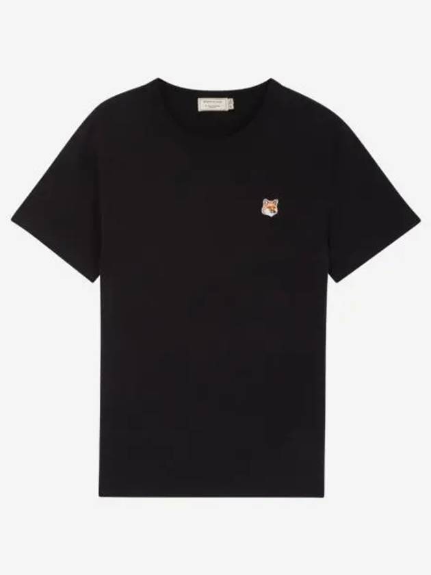 메종 키츠네 폭스 헤드 패치 클래식 티셔츠 블랙 Maison Kitsune Fox Head Patch Classic T Shirt Black