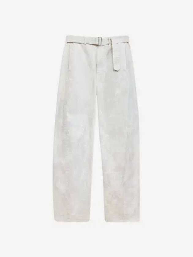 르메르 트위스트 벨트 팬츠 헤비 데님 애시드 스노우 펠리칸 Lemaire Twisted Belted Pants Heavy Denim Acid Snow Pelican