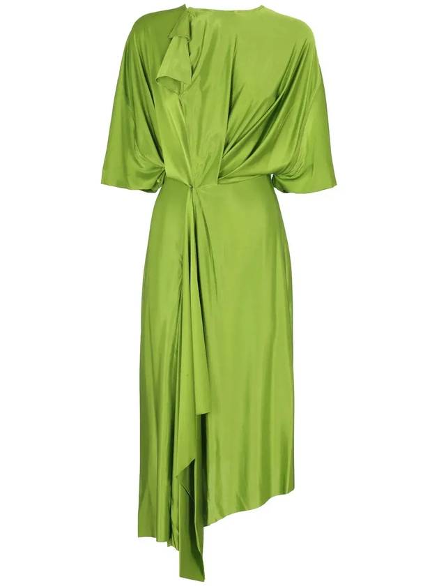 빅토리아 베컴 개더드 디테일 비대칭 미디 드레스 1123WDR004373A_544