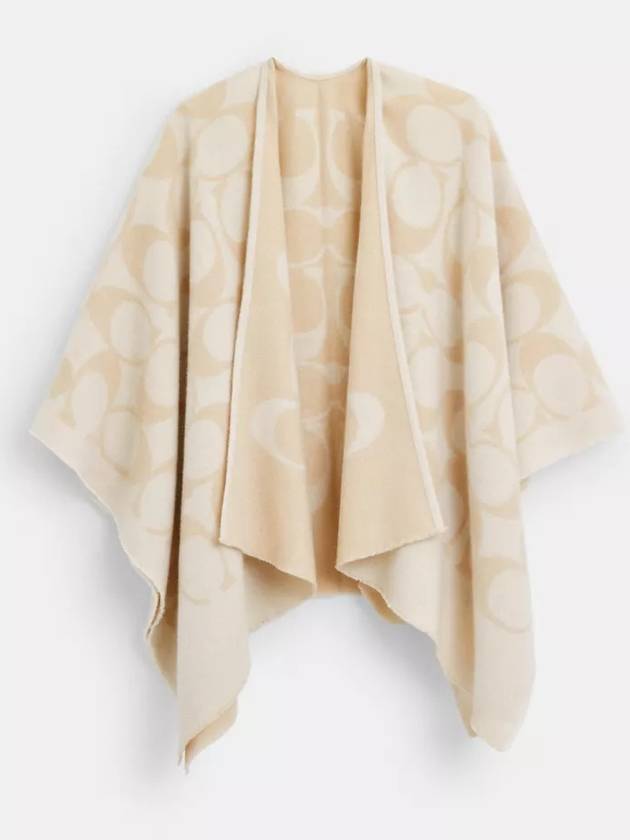 코치 시그니쳐 케이프 여성 가디건 Chalk