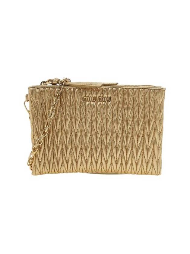 미우 미우 마테라쎄 나파 레더 클러치 플래티넘 5NH008 N88 F0522