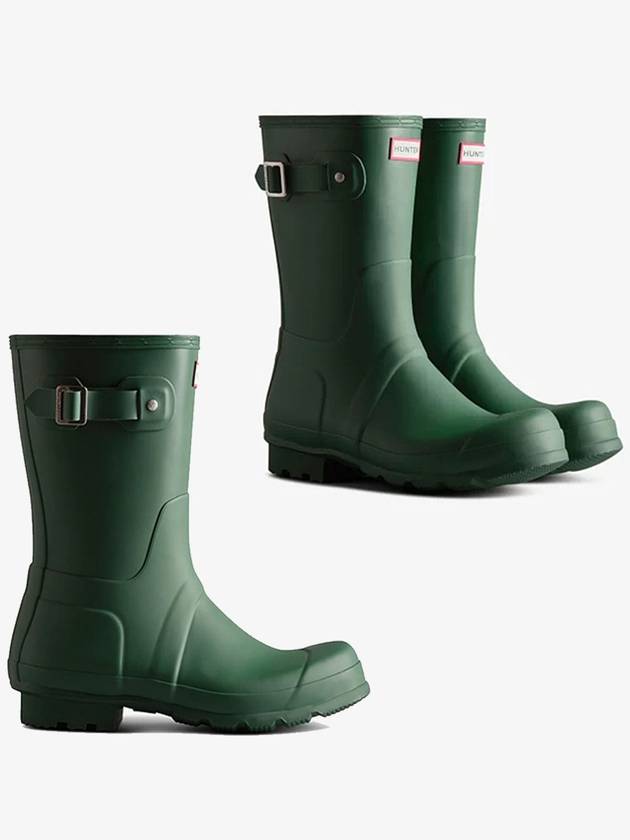 헌터 남성 오리지널 숏 레인 부츠 그린