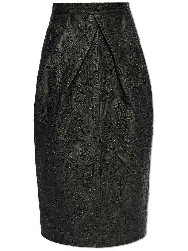 문테 자수 미디 스커트 2511216251050_BLACK