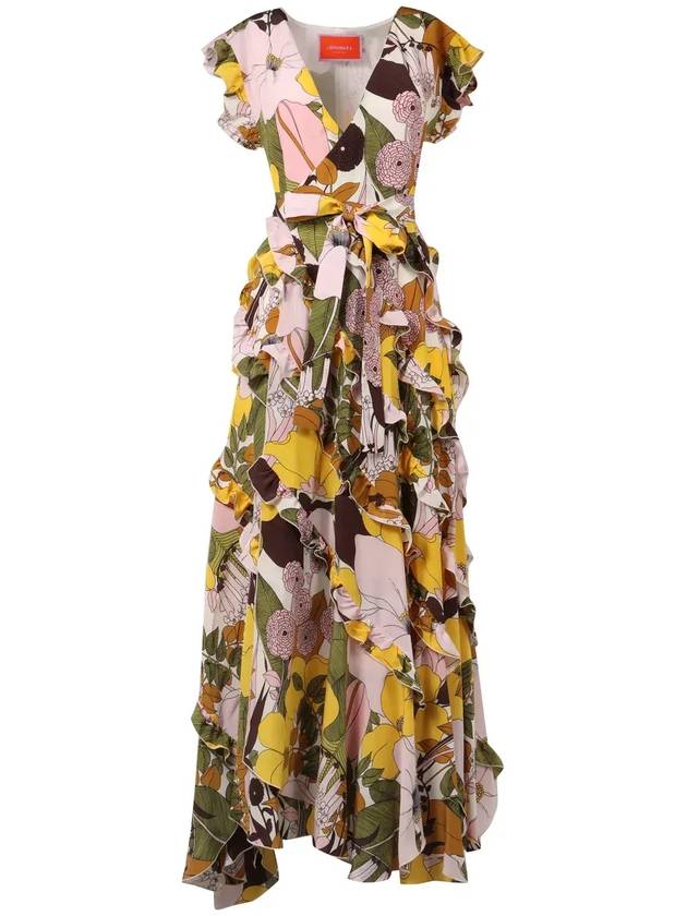 라 더블지 프린트 실크 맥시 드레스 DRE0557CRE001BFL03_PI01