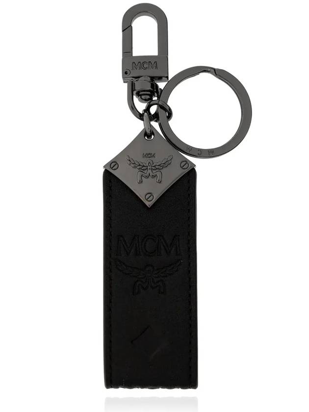 MCM 로고 디테일 키체인 MXZFSTA080_BK