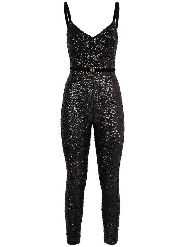 Elisabetta Franchi 스팽글 벨트 점프수트 TU03447E2_110