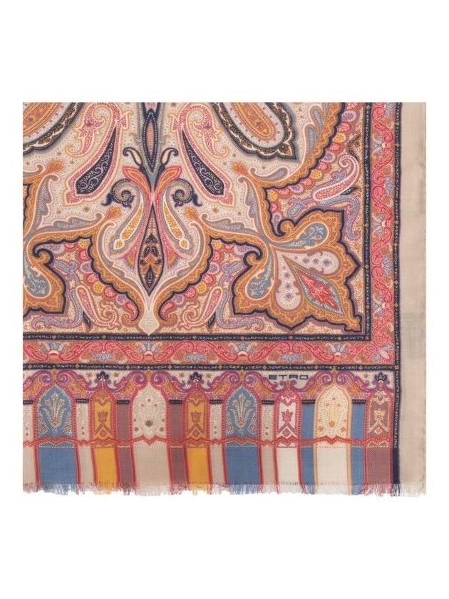 Etro 그래픽 프린트 프레이드 엣지 스카프