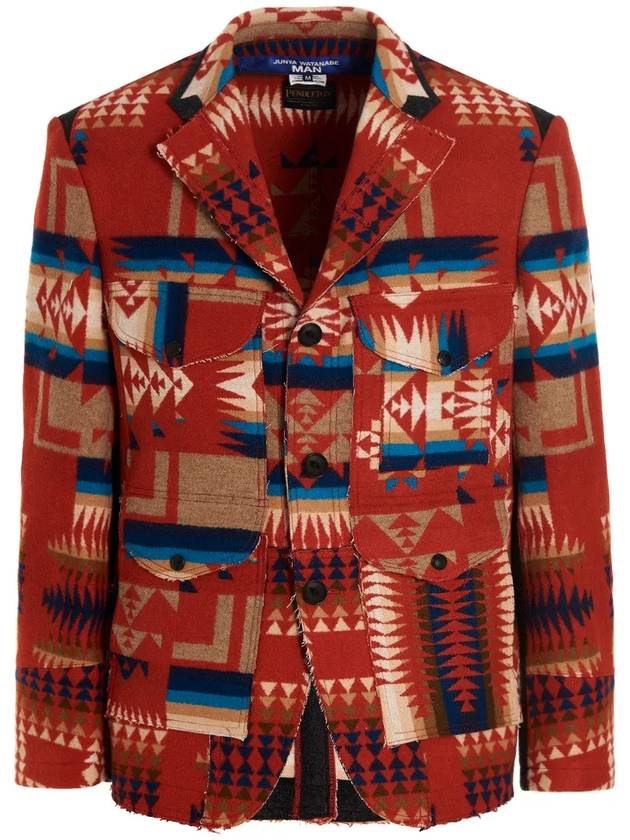 Junya Watanabe 올오버 패턴 싱글 브레스티드 재킷 WJJ017051_1