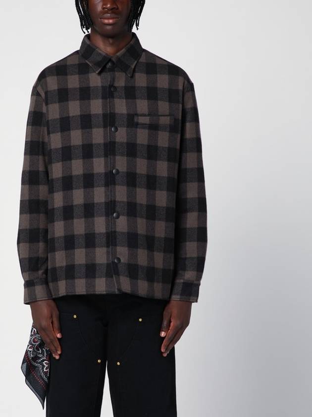 Destin Check pattern wool and cashmere overshirt