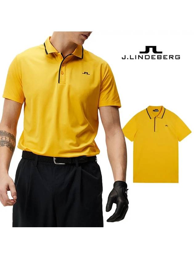 제이린드버그 루카 골프 카라 폴로 셔츠 탑 반팔티셔츠 옐로우