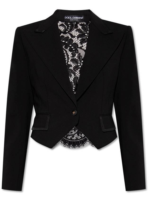 돌체앤가바나 레이스 울 자켓 블랙