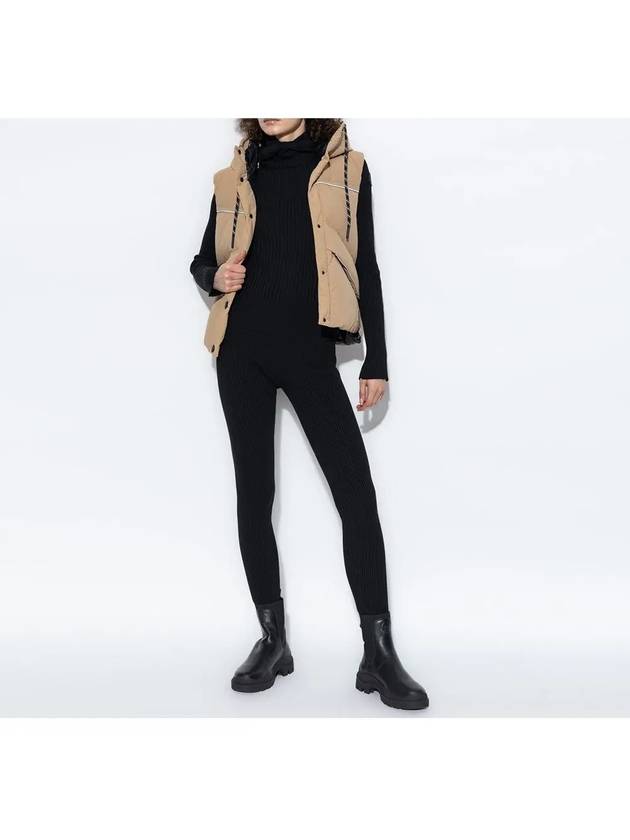 몽클레르 9G00005 M1259 999 아플리케 로고 와펜 블랙 울 레깅스