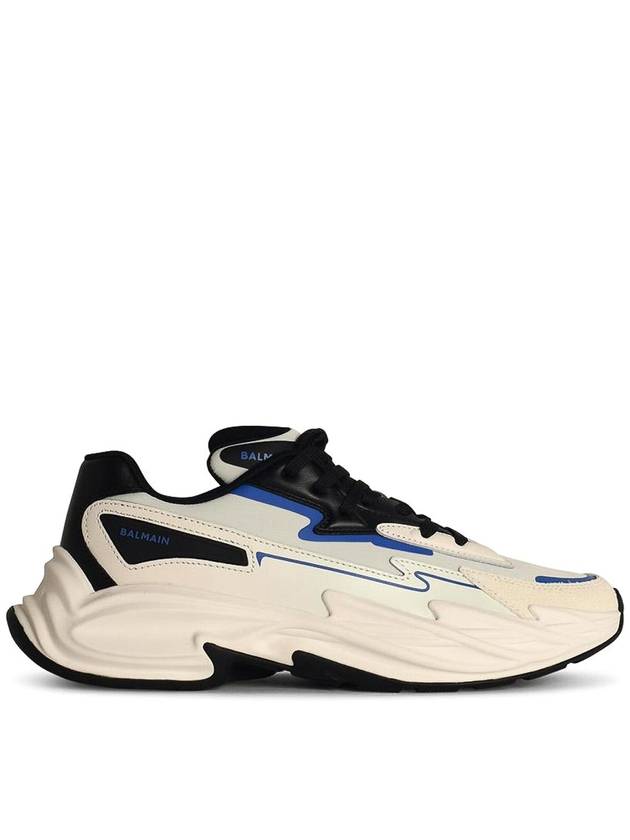 Balmain Run Low Grey Leather Blend Sneakers