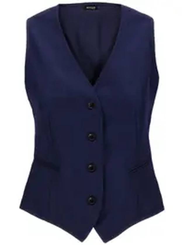 키톤 실크 캐시미어 베스트 블루