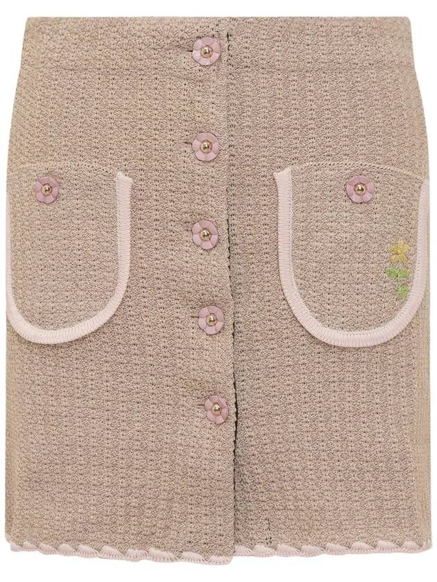 Cormio Chiara 버튼 미니 스커트 CHIARA_BEIGEPINK