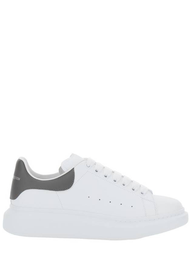 알렉산더 맥퀸 White Oversize Sneakers with Flat Laces and Contrasting Heel with Logo Lettering in Leather Man 553680WIAEE9169
