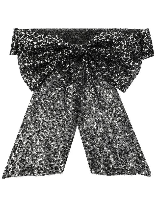 Maison Michel Wicole 시퀸 장식 리본 헤어밴드 2542002001_BLACK
