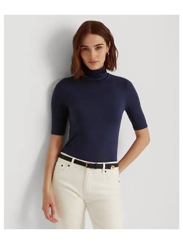 우먼 로렌 랄프 슬림핏 터틀넥 네이비 3653159