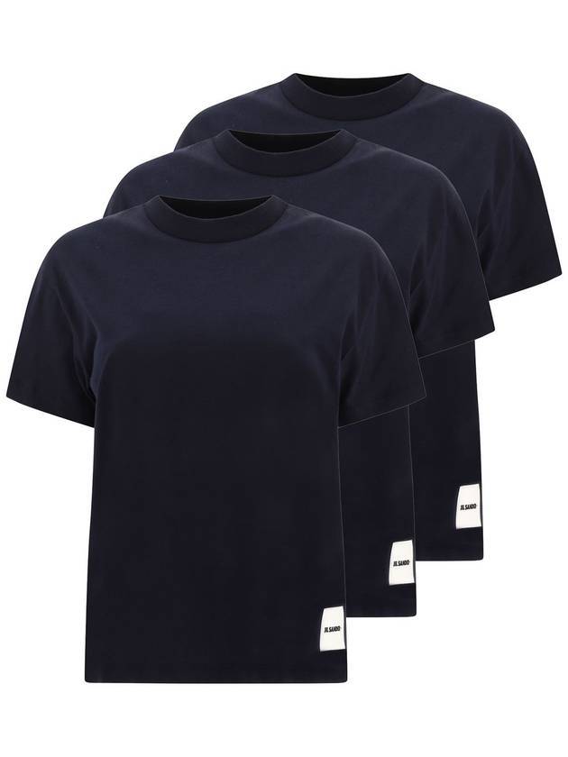 질샌더 로고 반팔 티셔츠 3P 세트 블랙