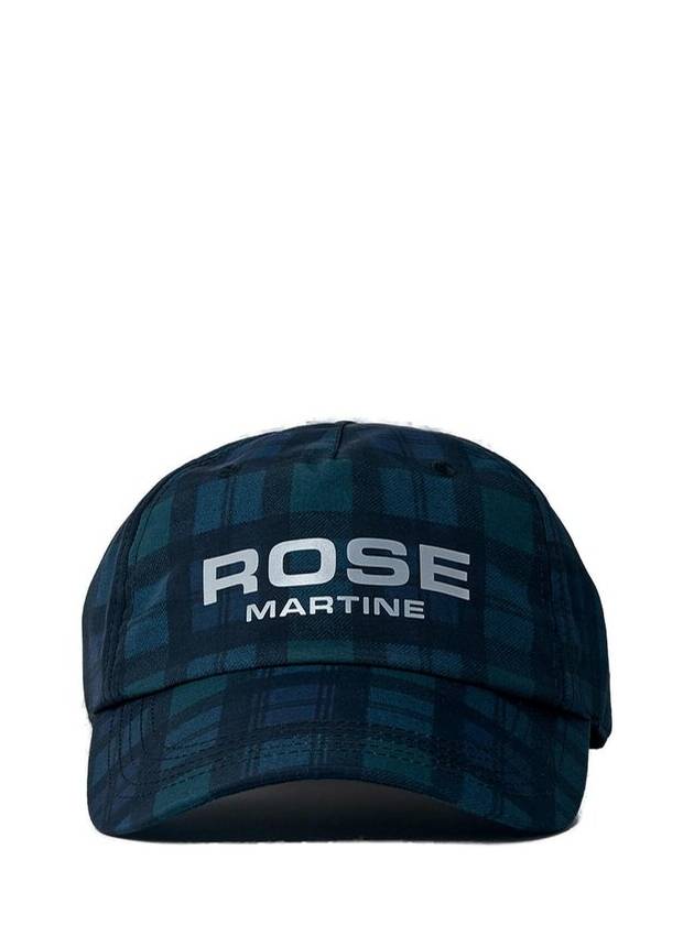마틴 로즈 로고 프린트 체크 야구모자