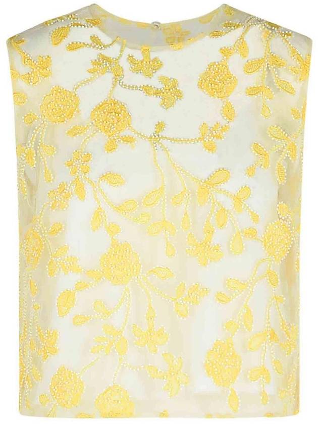 Rotate Birger Christensen Flower Yellow Polyester Tank Top