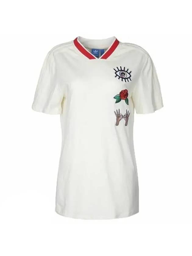 아디다스 보이프랜드 반팔 티셔츠 오프 화이트