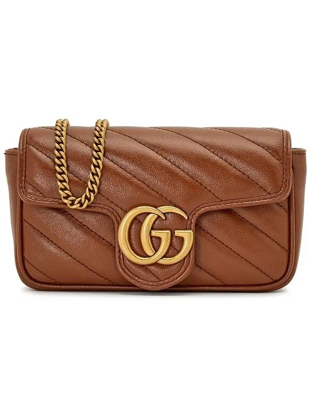 구찌 GG 마몽 금장 슈퍼 미니 백 브라운