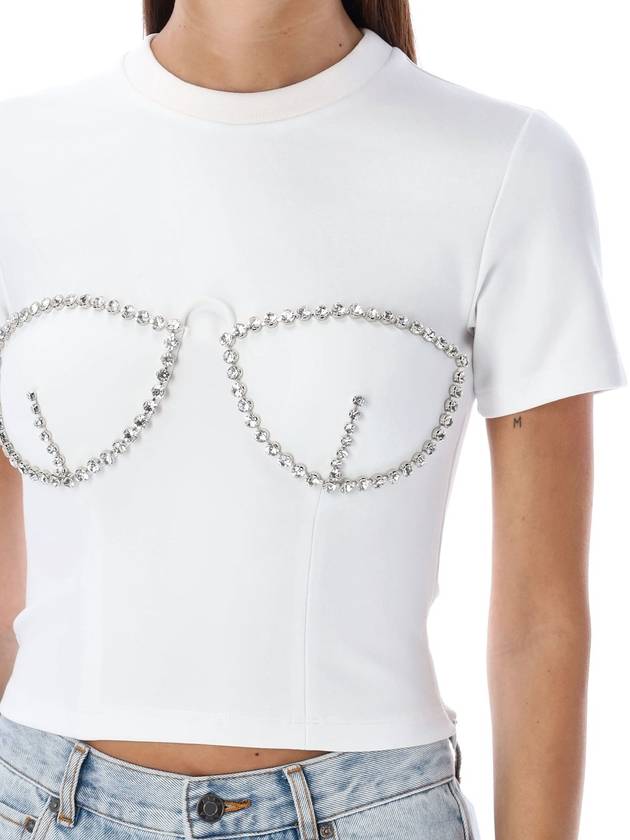 지역 장식 크롭 티셔츠 Area Embellished Cropped T Shirt