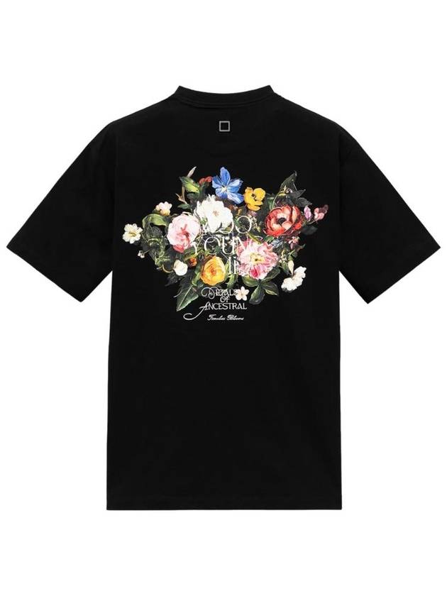 우영미 플라워 백 로고 티셔츠 블랙   25FW W253TS06708B