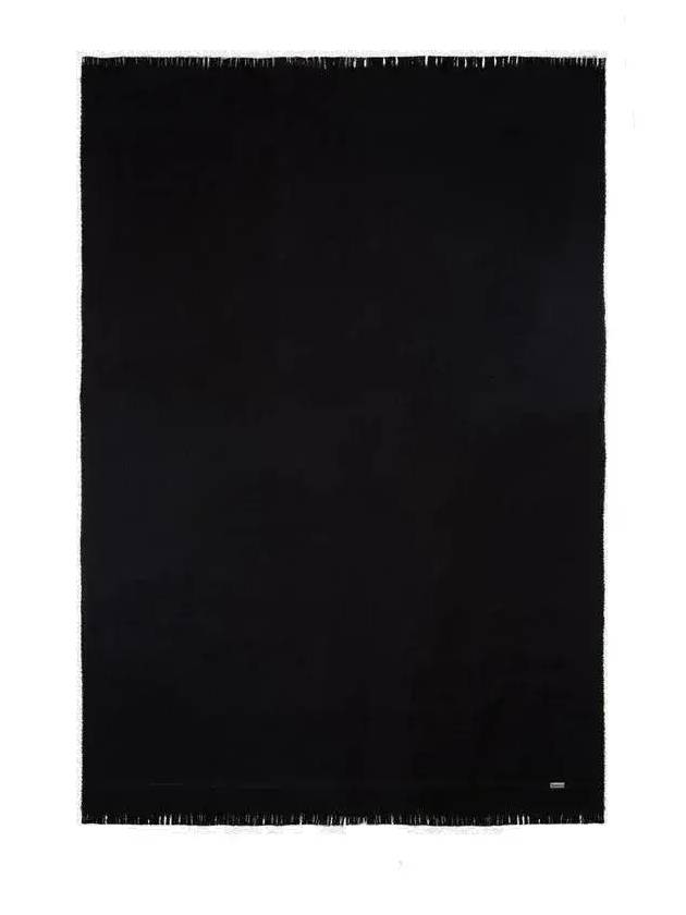 Ann Demeulemeester 로고 플라크 프레이드 에지 스카프 02UACC03FA2310_99BLACK
