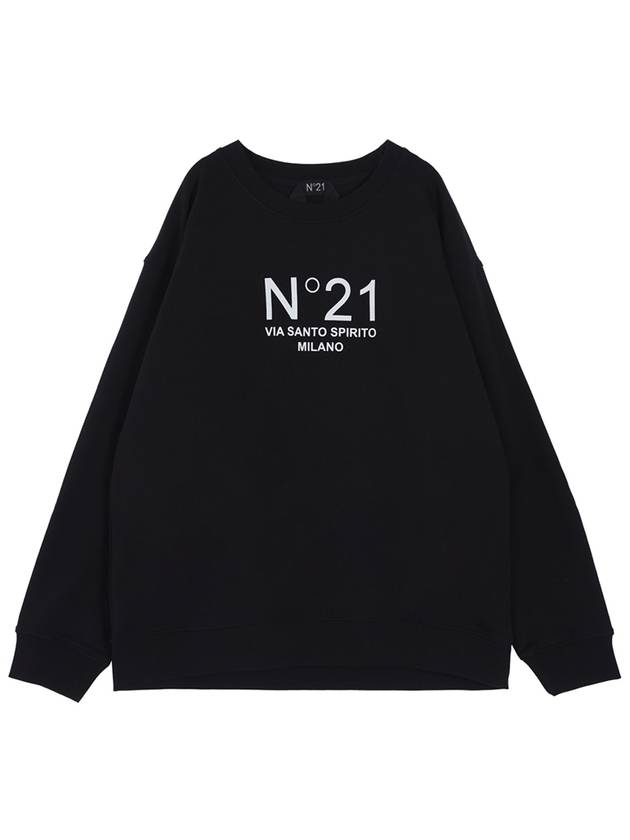 디프리티지 N21 프린팅 로고 스웨트셔츠 블랙 N2112MRSW013BK