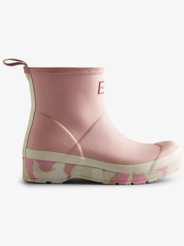 헌터 여성 플레이 숏 컬러 스플래시 솔 레인 부츠 로즈