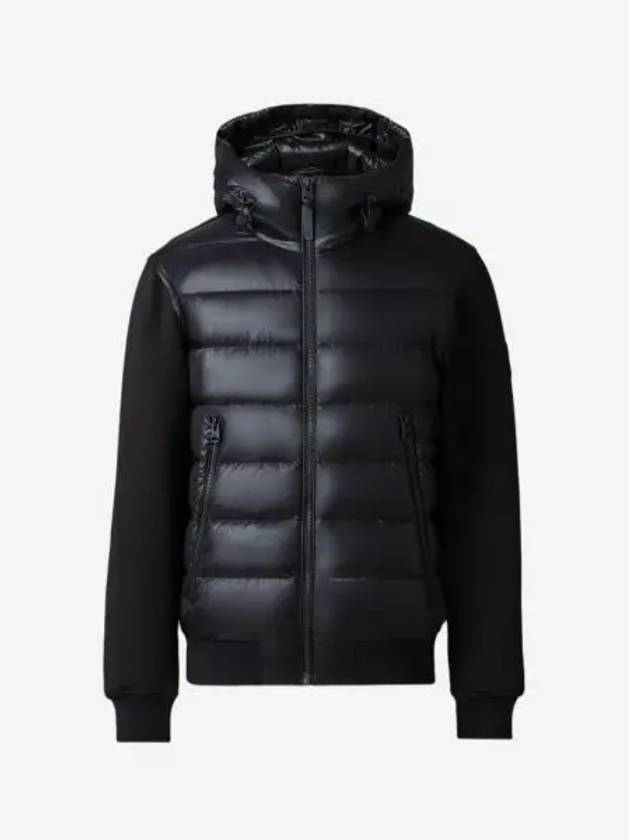 맥카지 더블페이스 저지 봄버 자켓 후드 블랙 Mackage Frank Double Face Jersey Bomber Jacket with Hood Black