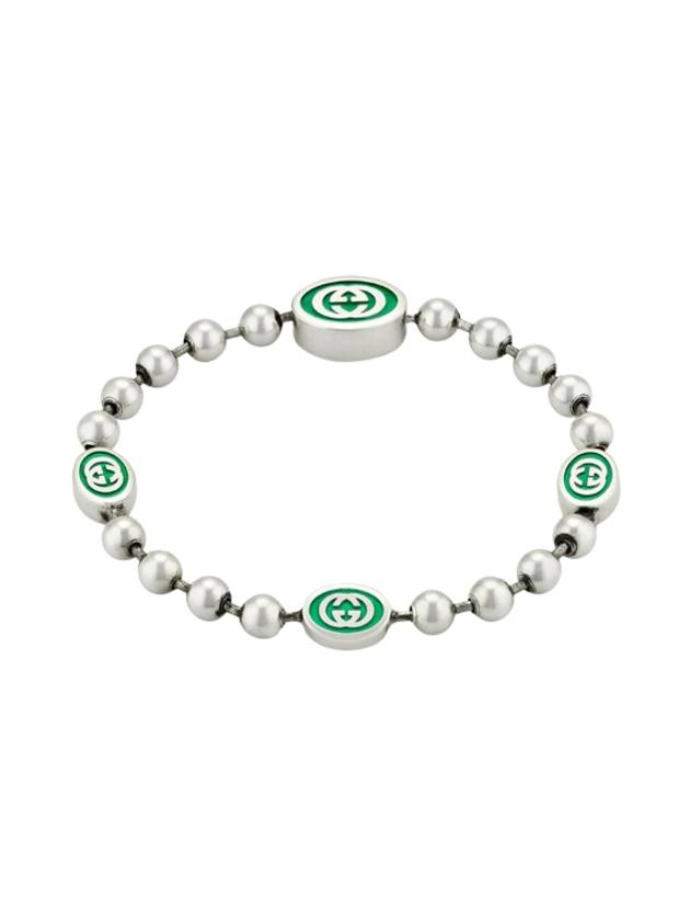 구찌 인터로킹 G 볼 체인 팔찌 YBA701609001 실버