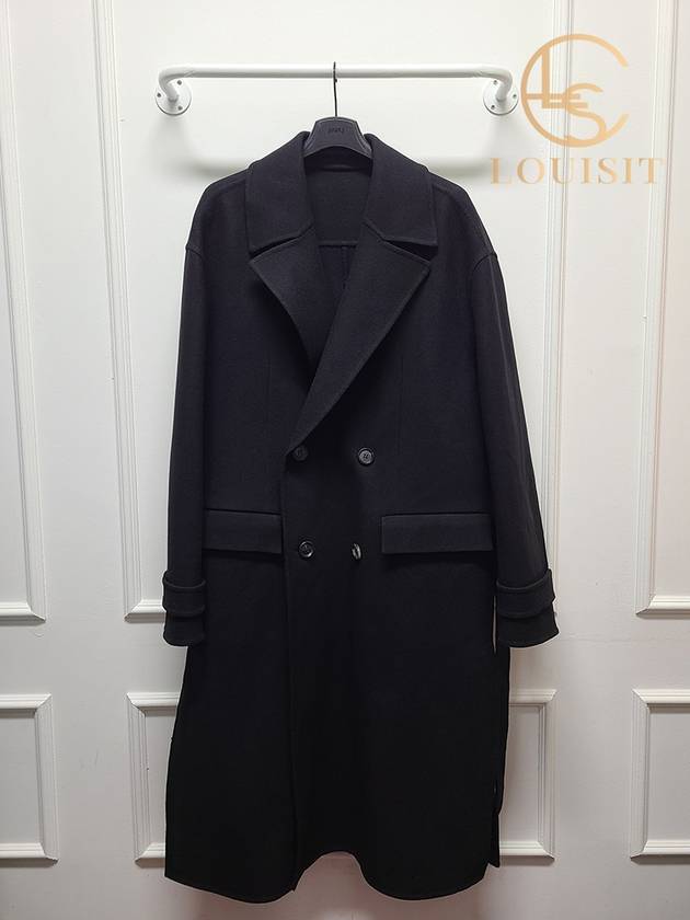 준지 블랙 핸드메이드 맥시 더블 코트 52