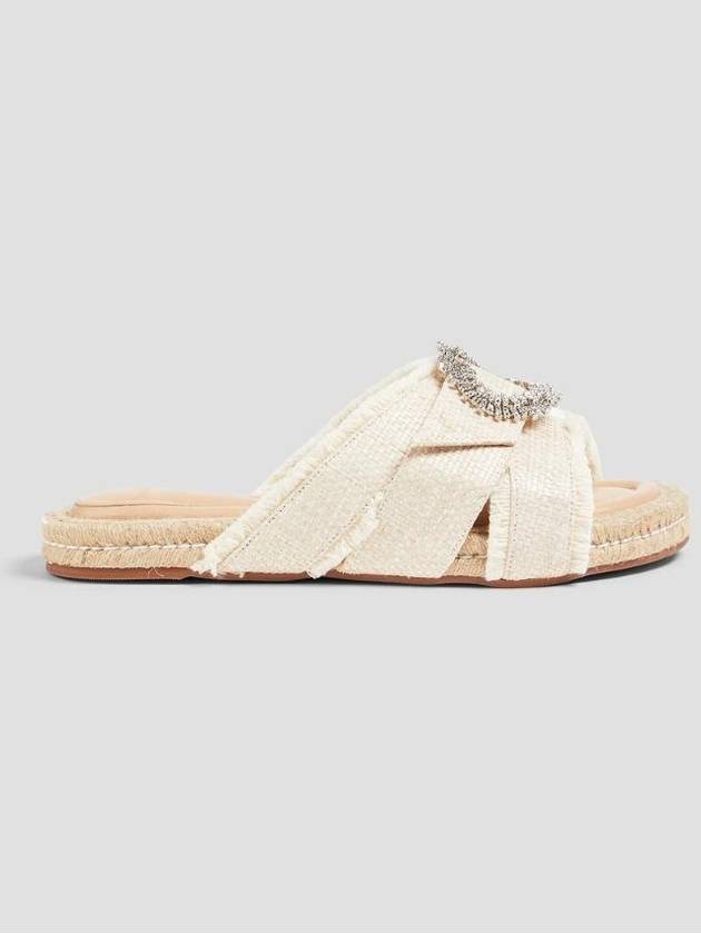 알렉산더 버먼 Madelina embellished leather and raffia sandals