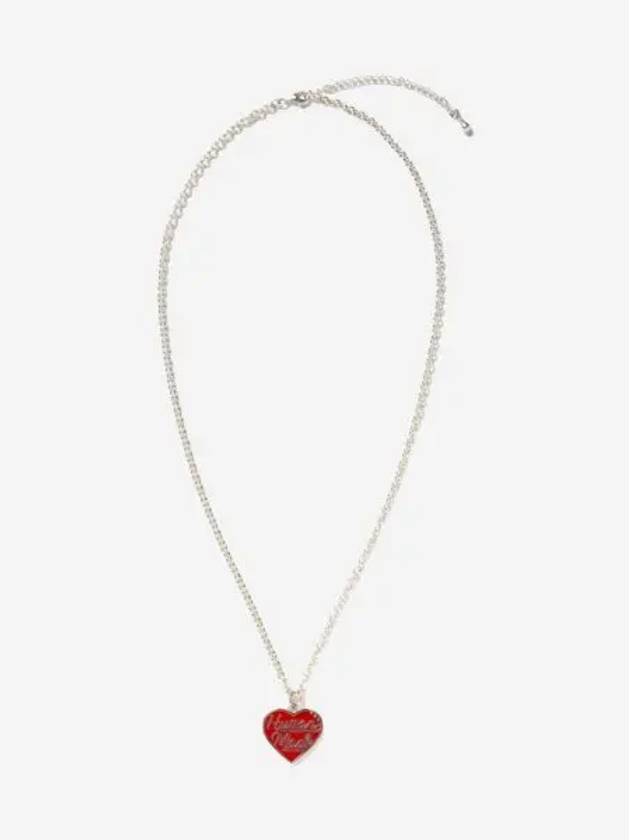휴먼 메이드 하트 실버 넥클리스 레드 Human Made Heart Silver Necklace Red