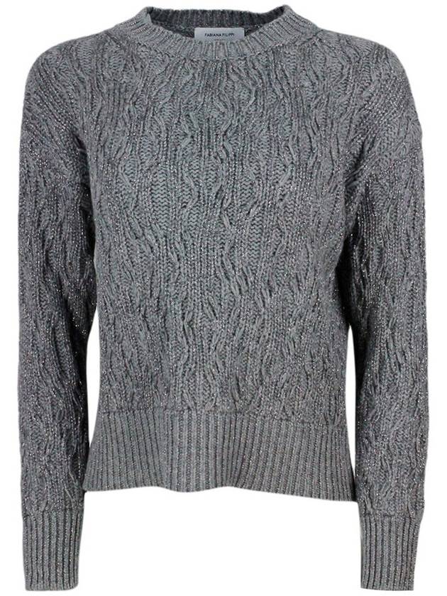 Fabiana Filippi Cable knit lurex wool blend sweater