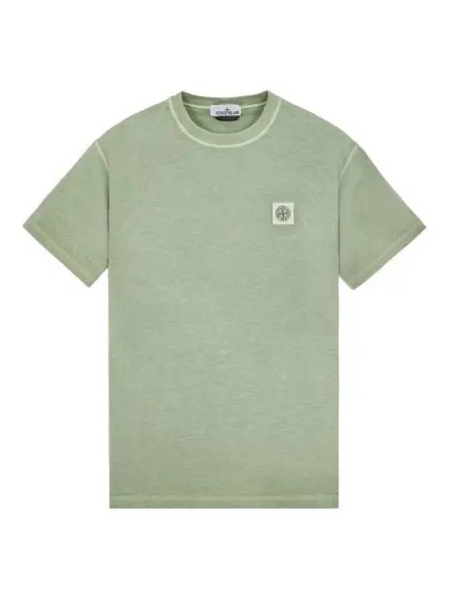스톤 아일랜드 23757 코튼 저지 가먼트 다이드 피사토 트리트먼트 숏슬리브 티셔츠 세이지 그린 23SS Stone Island 23757 Cotton Jersey Garment Dyed Fissato Treatment Short Sleeve T Shirt Sage Green 23SS