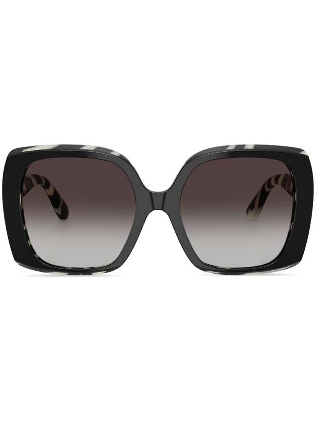 돌체앤가바나 아이웨어 지브라 프린트 스퀘어 프레임 선글라스 DG447533728G