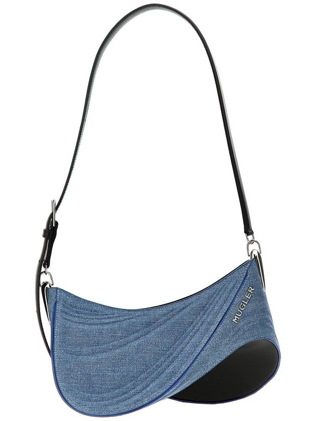 Mugler - Medium Denim Spiral Curve 01 Shoulder Bags