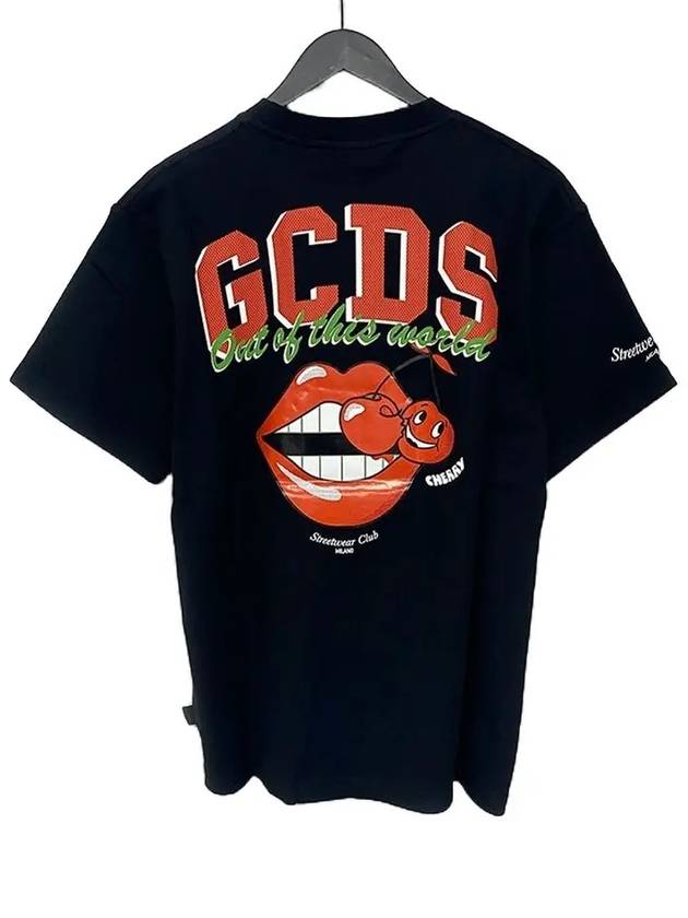 GCDS M020067 02 체리 클럽 반팔티 블랙