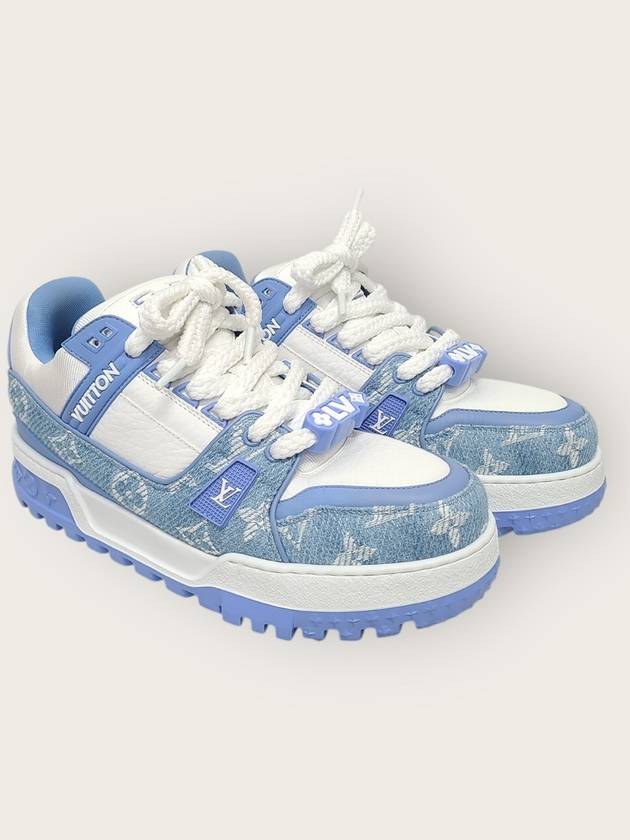 루이비통 블루 모노그램 데님 LV 트레이너 맥시 스니커즈 7