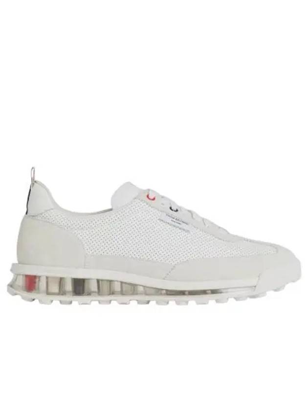 톰브라운 비텔로 카프 레더 클리어 솔 테크 러너 화이트 Thom Browne Vitello Calf Leather Clear Sole Tech Runner White